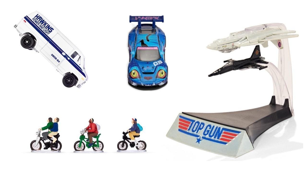 Exclusivos Hot Wheels SDCC inspirados em “KPop Demon Hunters”, “Stranger Things” e “Top Gun”