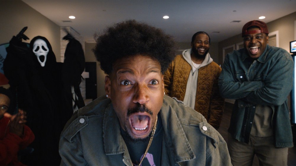 SCARY MOVIE, (aka SCARY MOVIE 6), from left: Kai Cenat, Scary Movie Ghost Face, Marlon Wayans, Craig Wayans, Maurice Mo Hill, 2026. © Paramount Pictures / Courtesy Everett Collection