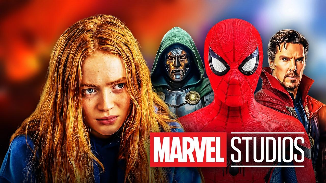Sadie Sink, Doctor Doom, Spider-Man, Doctor Strange, Marvel Studios Logo.
