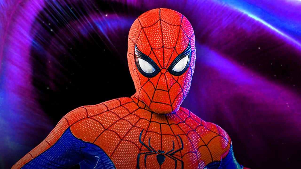 Spider-Man MCU with space background.